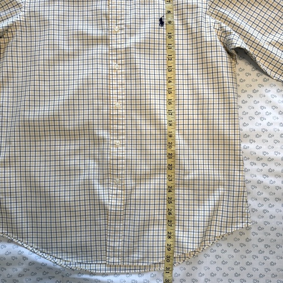 Ralph Lauren Men's Checkered Button Down Shirt - Yellow and Blue - Picture 3 of 5